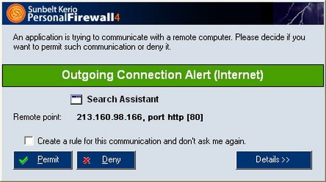 Programm Sunbelt Kerio Personal Firewall 2