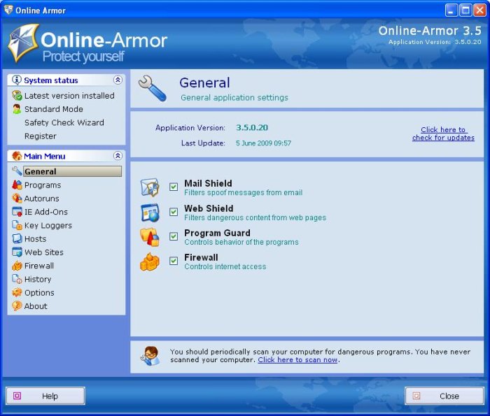 Programm Online Armor 1