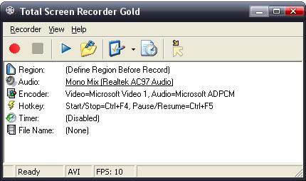 Programm Total Screen Recorder Gold 1